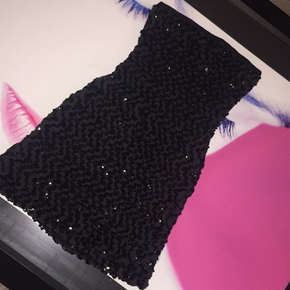 Small black sequined cocktail dress